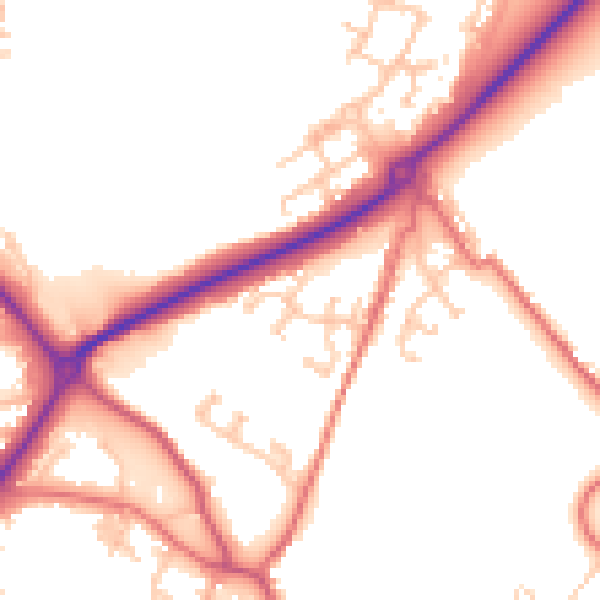 Daytime road noise heatmap for DL14 8SG