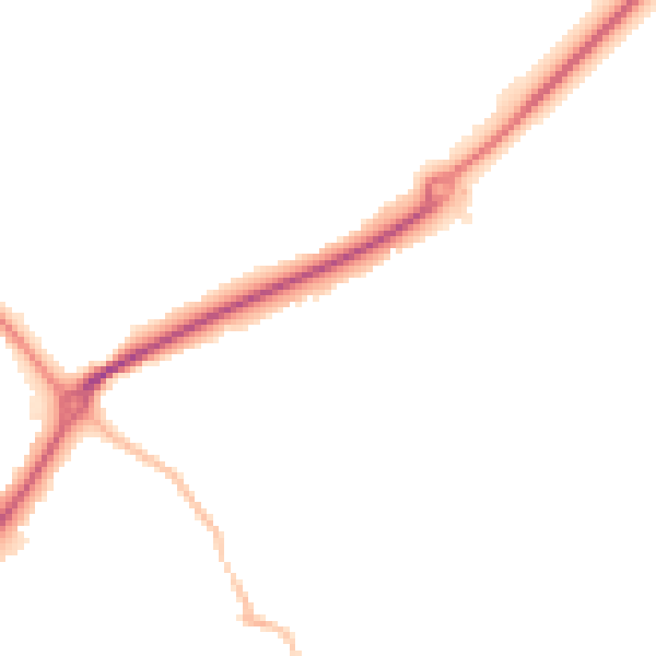 Night-time road noise heatmap for DL14 8SG