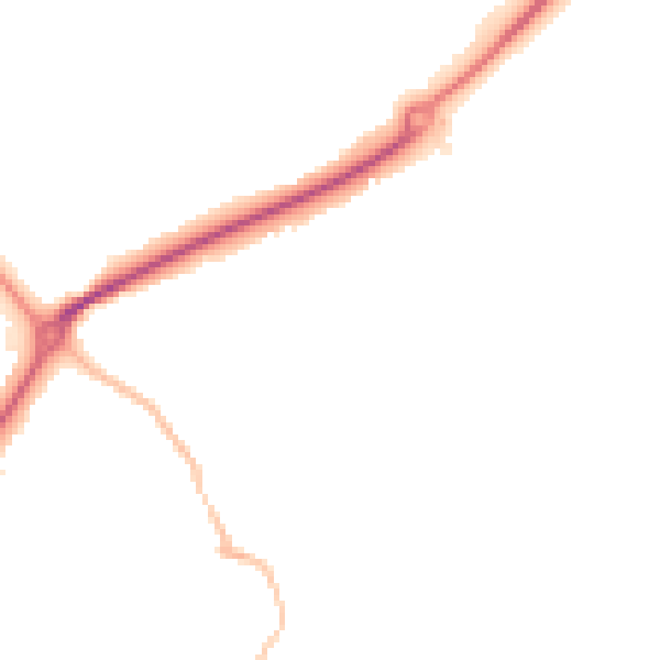 Night-time road noise heatmap for DL14 8SQ