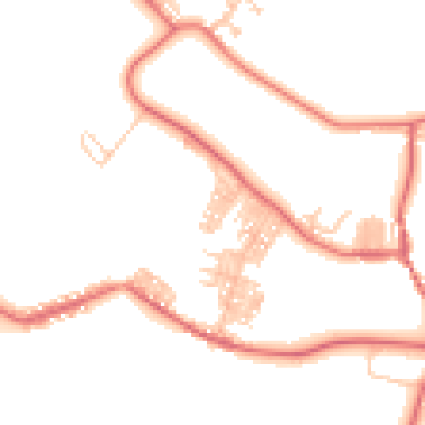 Daytime road noise heatmap for DL14 8UA