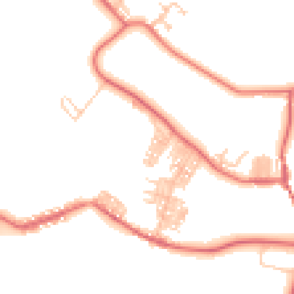Daytime road noise heatmap for DL14 8UB