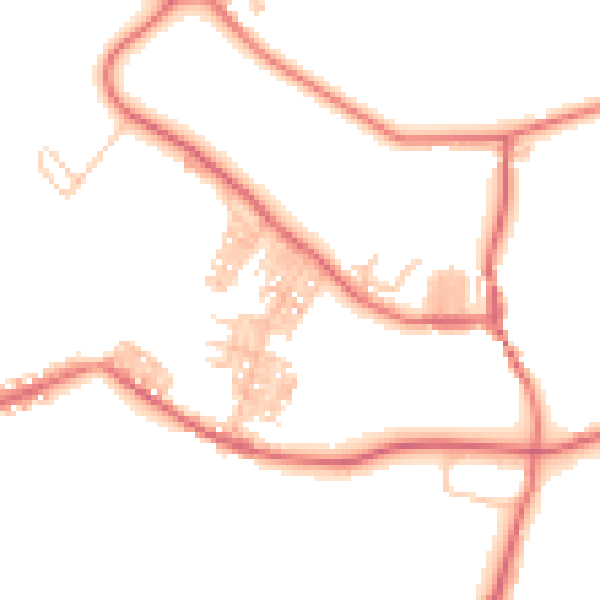 Daytime road noise heatmap for DL14 8UL