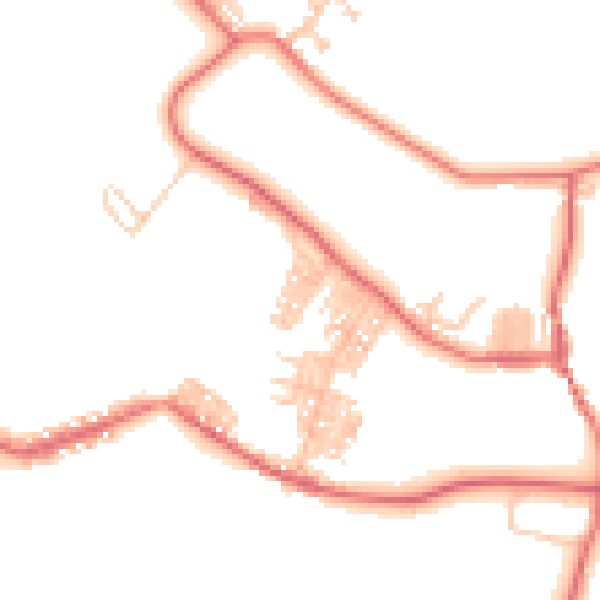 Daytime road noise heatmap for DL14 8UQ