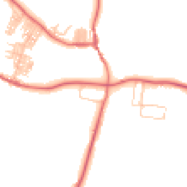 Daytime road noise heatmap for DL14 8UT