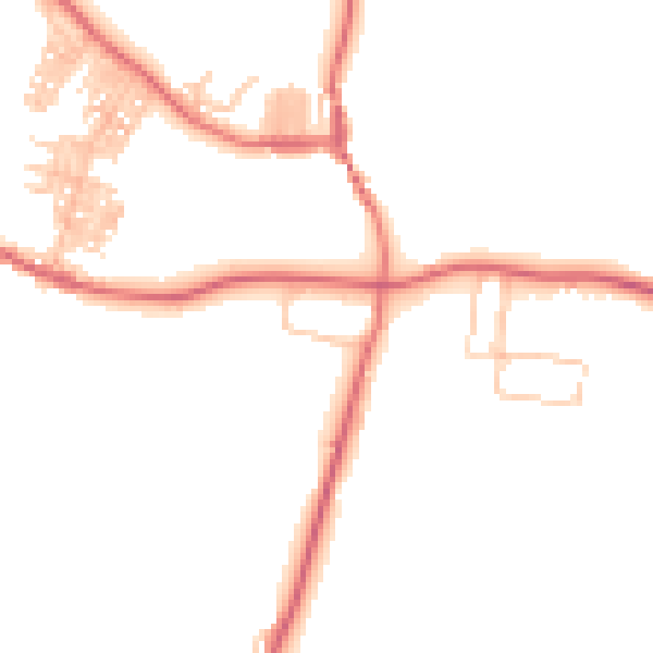 Daytime road noise heatmap for DL14 8UU