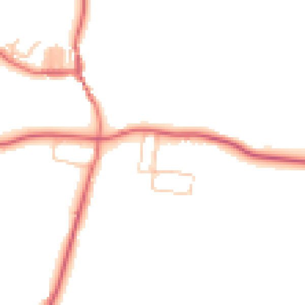 Daytime road noise heatmap for DL14 8XA