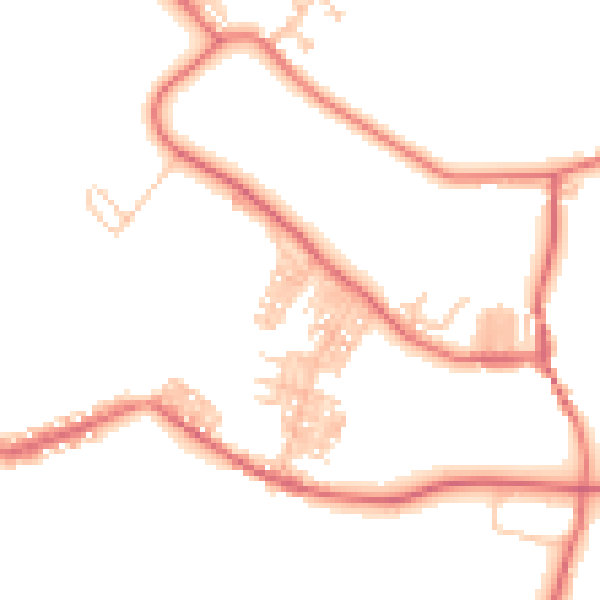 Daytime road noise heatmap for DL14 8XE