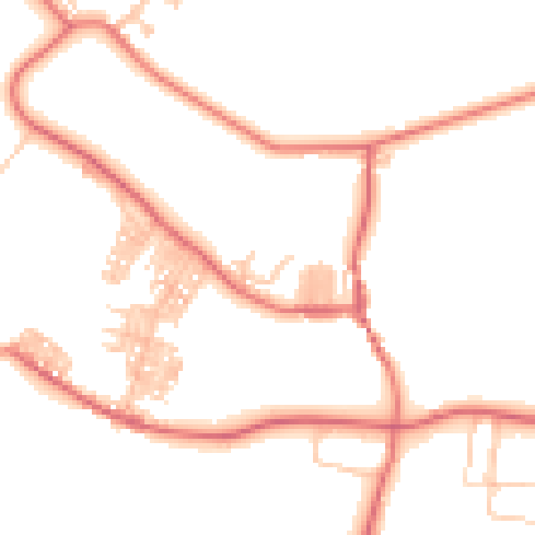 Daytime road noise heatmap for DL14 8XH