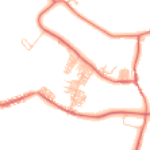 Daytime road noise heatmap for DL14 8XQ