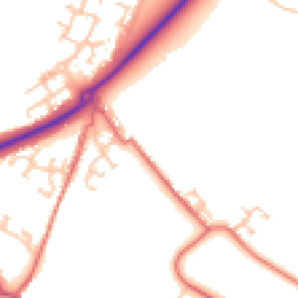 Daytime road noise heatmap for DL14 8YN