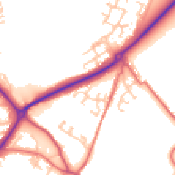Daytime road noise heatmap for DL14 8YP