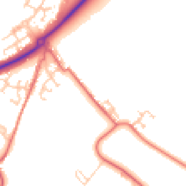 Daytime road noise heatmap for DL14 8YW