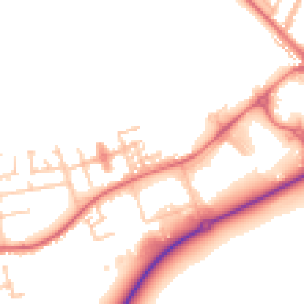 Daytime road noise heatmap for DL14 9BH