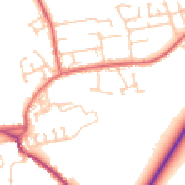 Daytime road noise heatmap for DL14 9EJ