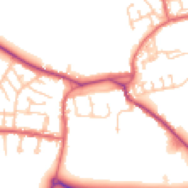 Daytime road noise heatmap for DL14 9HL