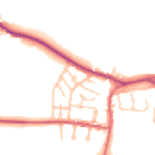 Daytime road noise heatmap for DL14 9LJ