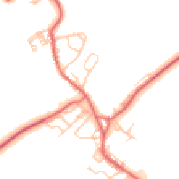 Daytime road noise heatmap for DL14 9RA
