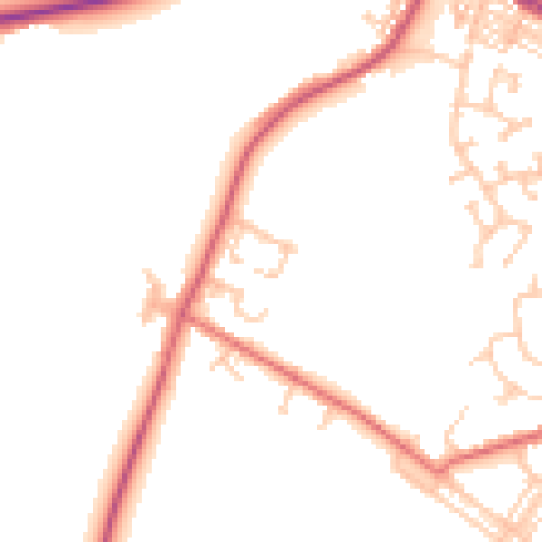 Daytime road noise heatmap for DL15 0XH