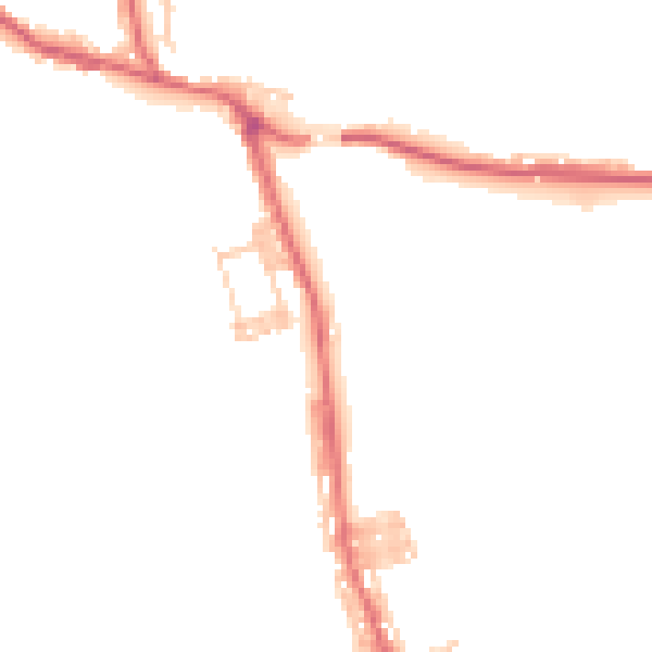 Daytime road noise heatmap for DL17 0BJ