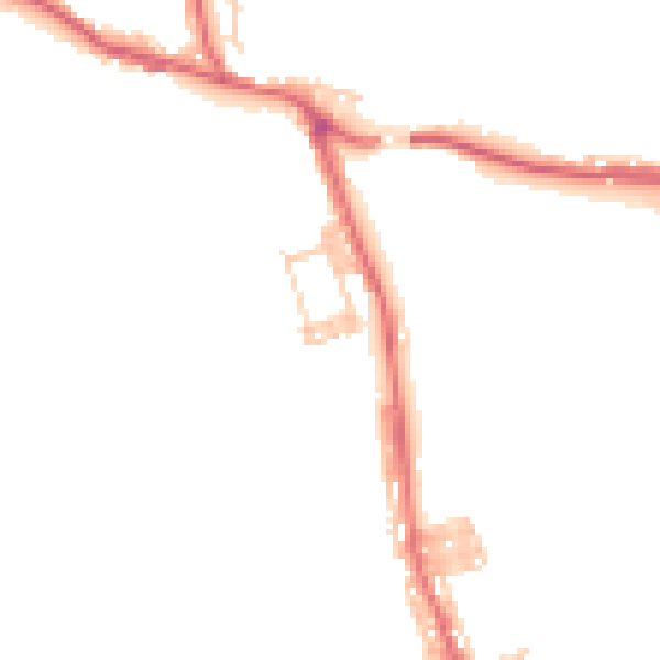 Daytime road noise heatmap for DL17 0BQ