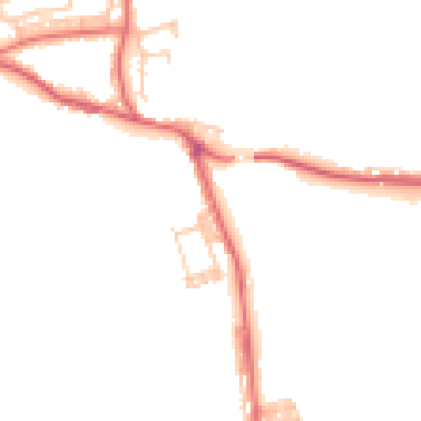 Daytime road noise heatmap for DL17 0BY