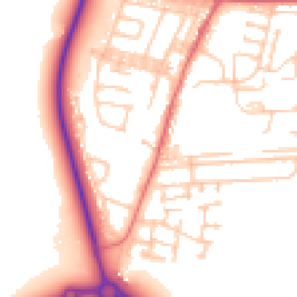 Daytime road noise heatmap for DL17 0BZ