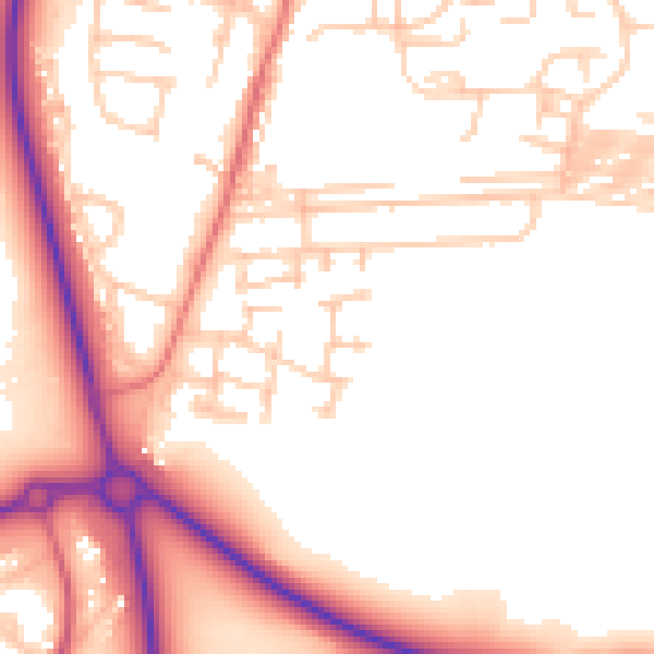 Daytime road noise heatmap for DL17 0DY