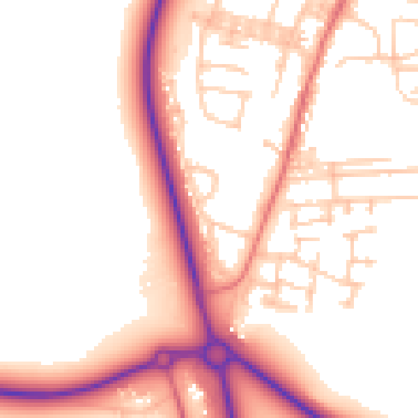 Daytime road noise heatmap for DL17 0EB