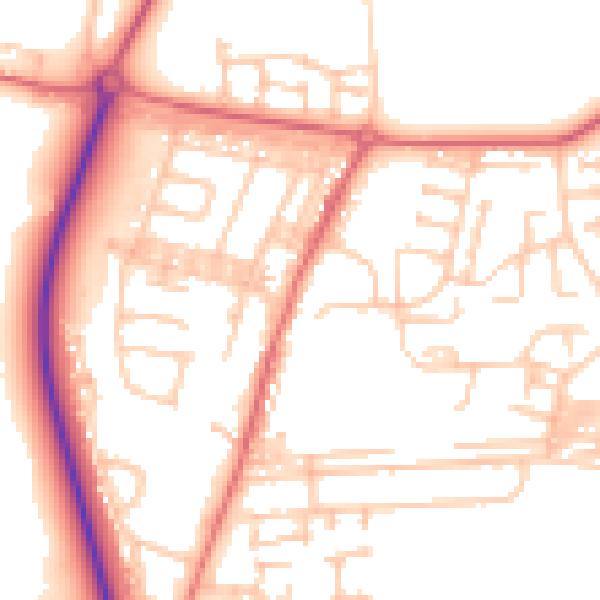 Daytime road noise heatmap for DL17 0ES