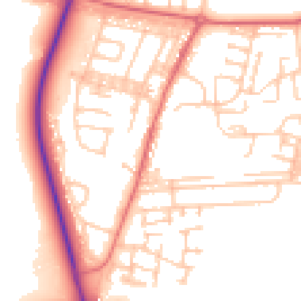 Daytime road noise heatmap for DL17 0EX