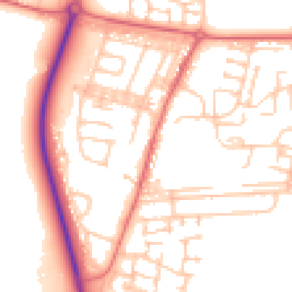 Daytime road noise heatmap for DL17 0HD