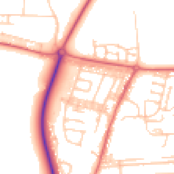Daytime road noise heatmap for DL17 0HS