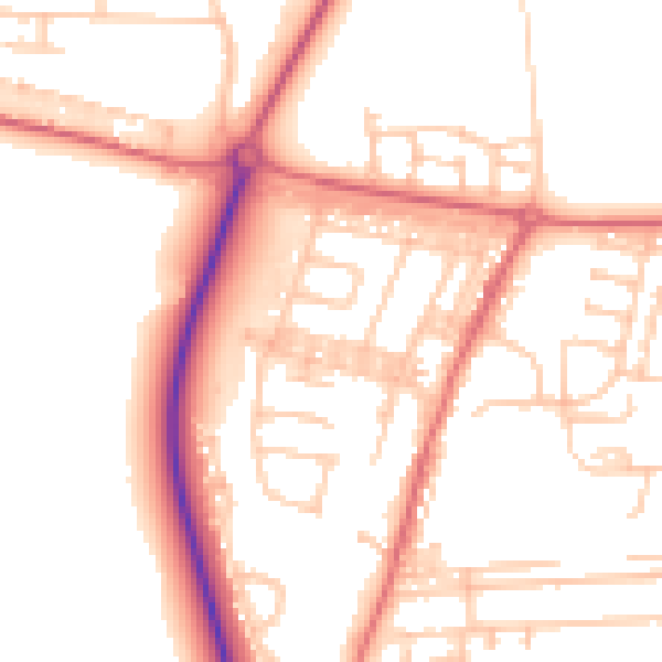 Daytime road noise heatmap for DL17 0JF