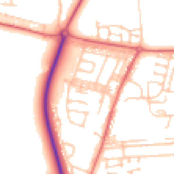 Daytime road noise heatmap for DL17 0JG