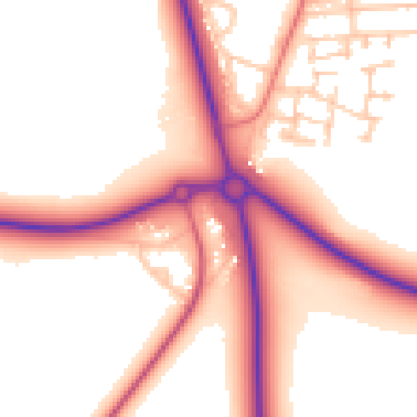Daytime road noise heatmap for DL17 0LN