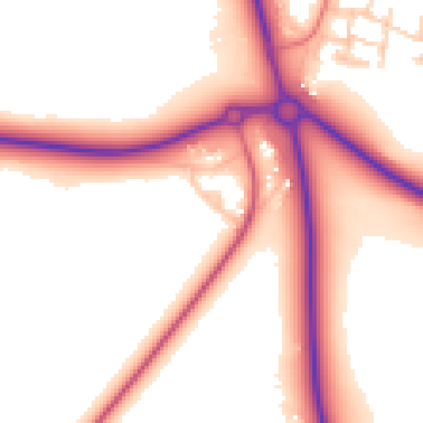 Daytime road noise heatmap for DL17 0LR
