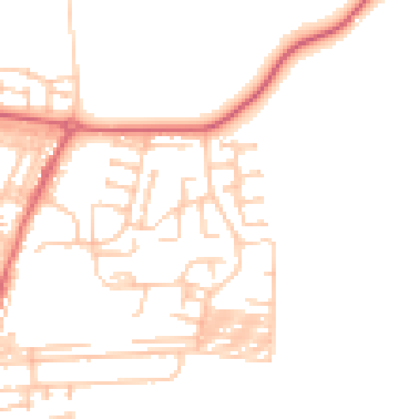 Daytime road noise heatmap for DL17 0QN