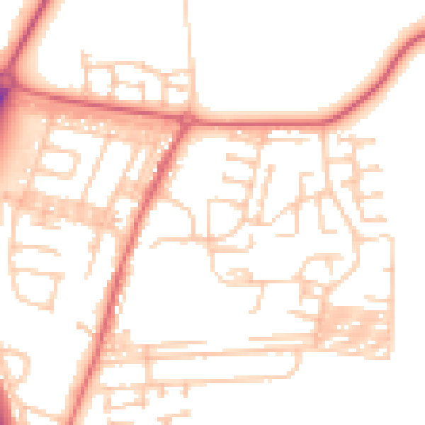 Daytime road noise heatmap for DL17 0QU
