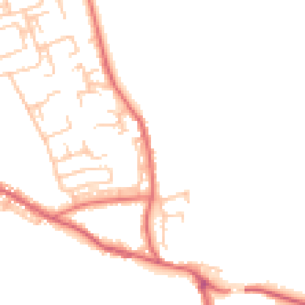 Daytime road noise heatmap for DL17 8BN