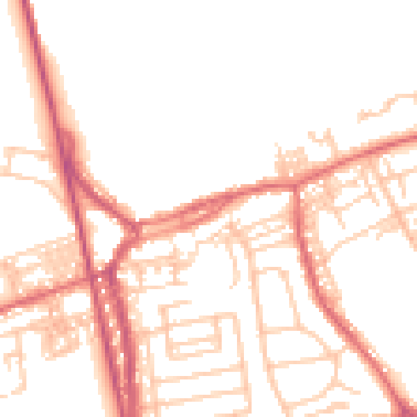 Daytime road noise heatmap for DL17 8JL