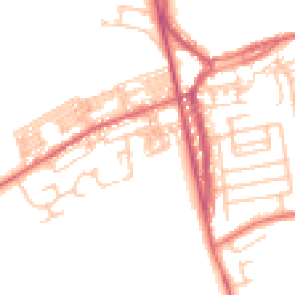 Daytime road noise heatmap for DL17 8ND