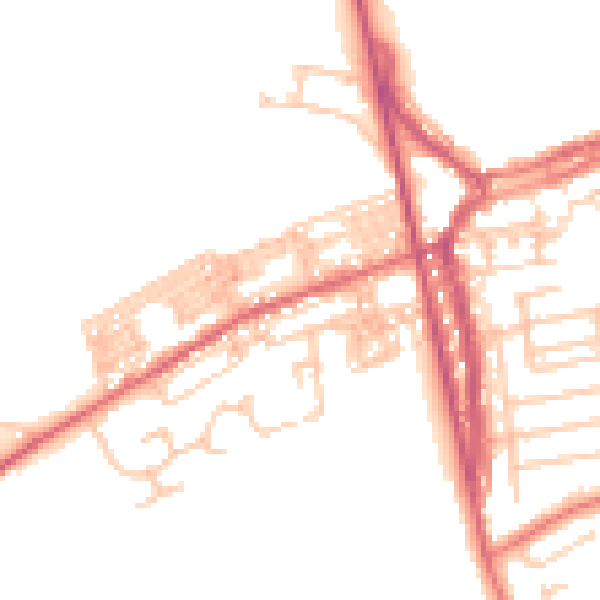 Daytime road noise heatmap for DL17 8NW