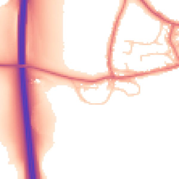 Daytime road noise heatmap for DL17 9BW