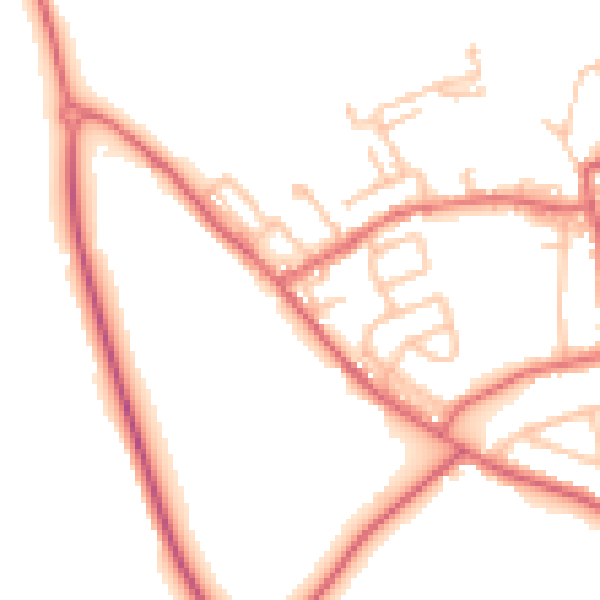Daytime road noise heatmap for DL17 9JZ