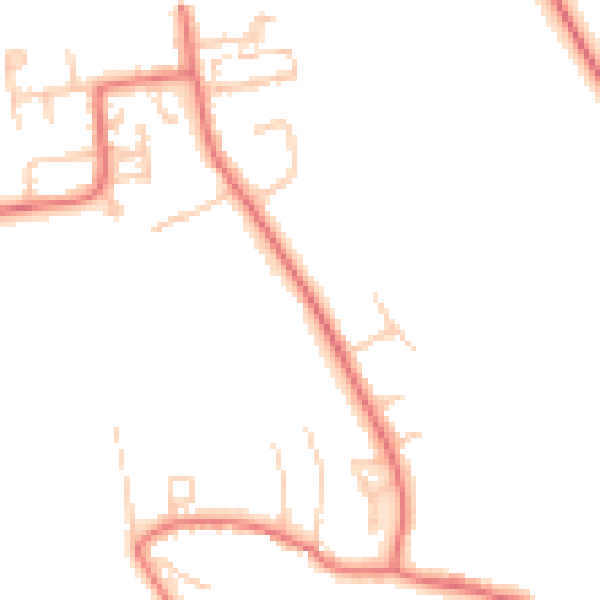 Daytime road noise heatmap for DL2 1AD