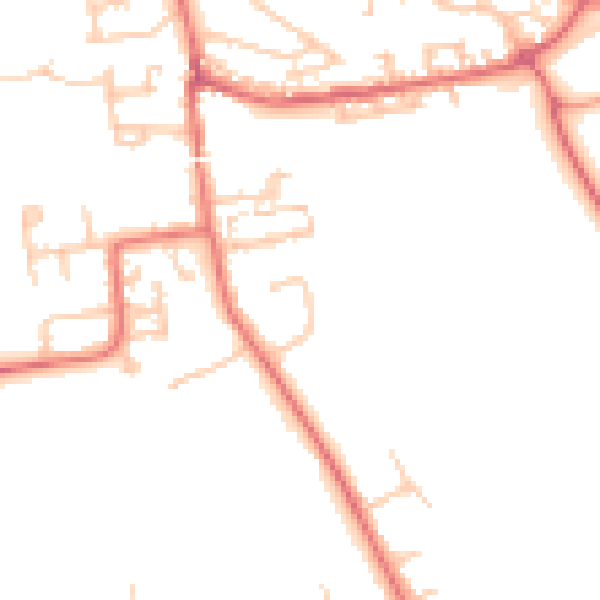 Daytime road noise heatmap for DL2 1AG