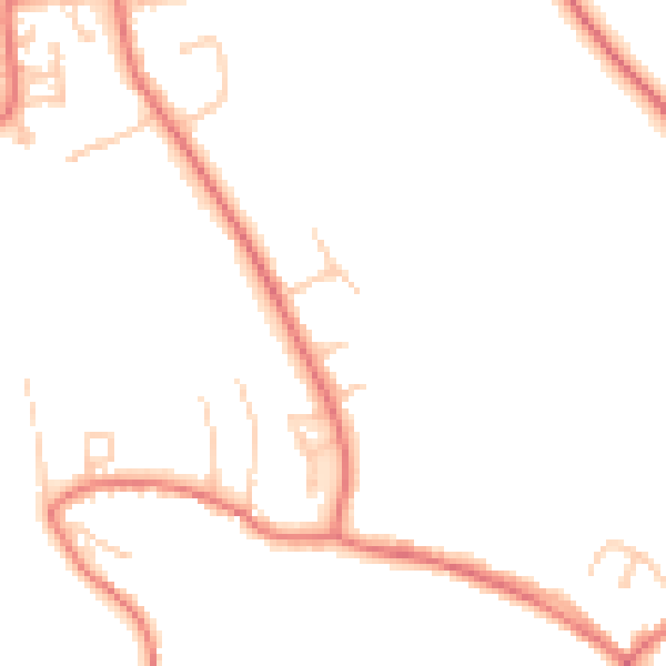 Daytime road noise heatmap for DL2 1AJ