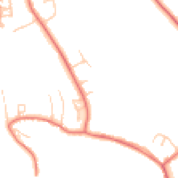 Daytime road noise heatmap for DL2 1AN