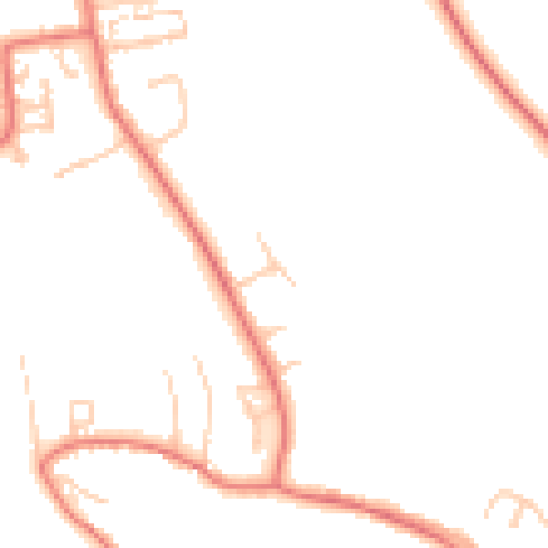 Daytime road noise heatmap for DL2 1AQ