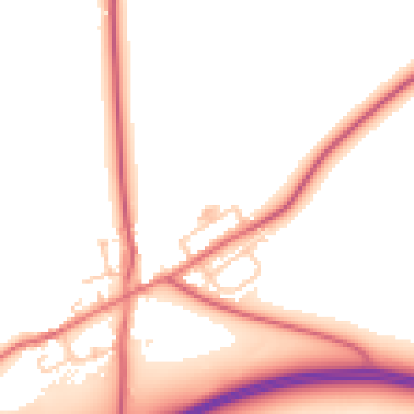 Daytime road noise heatmap for DL2 1BF